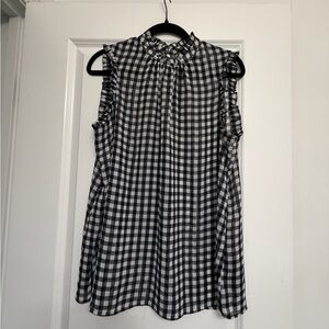Who What Wear Gingham Sleeveless Blouse